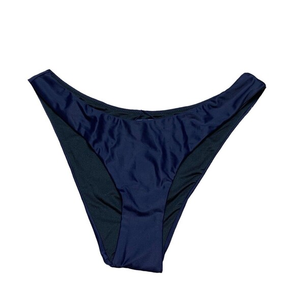 J. Crew Bikini Bottom Women’s Small Curved Waist Cheeky Navy Blue BC125 New! - Picture 1 of 7